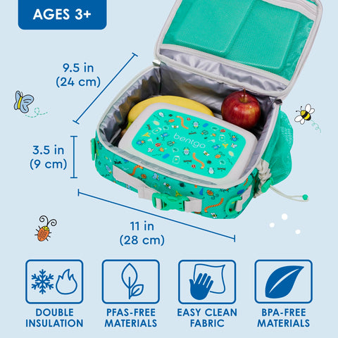 Bentgo Kids Lunch Bag insulated compartment demonstrates temperature retention for meals on the go.