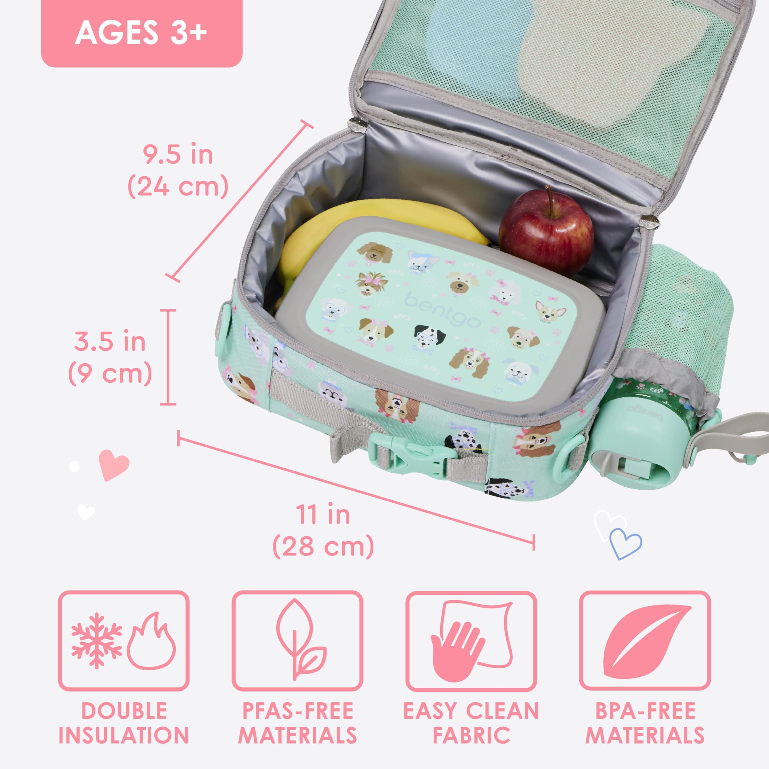Bentgo Kids Lunch Bag padded thermal compartment maintains temperature