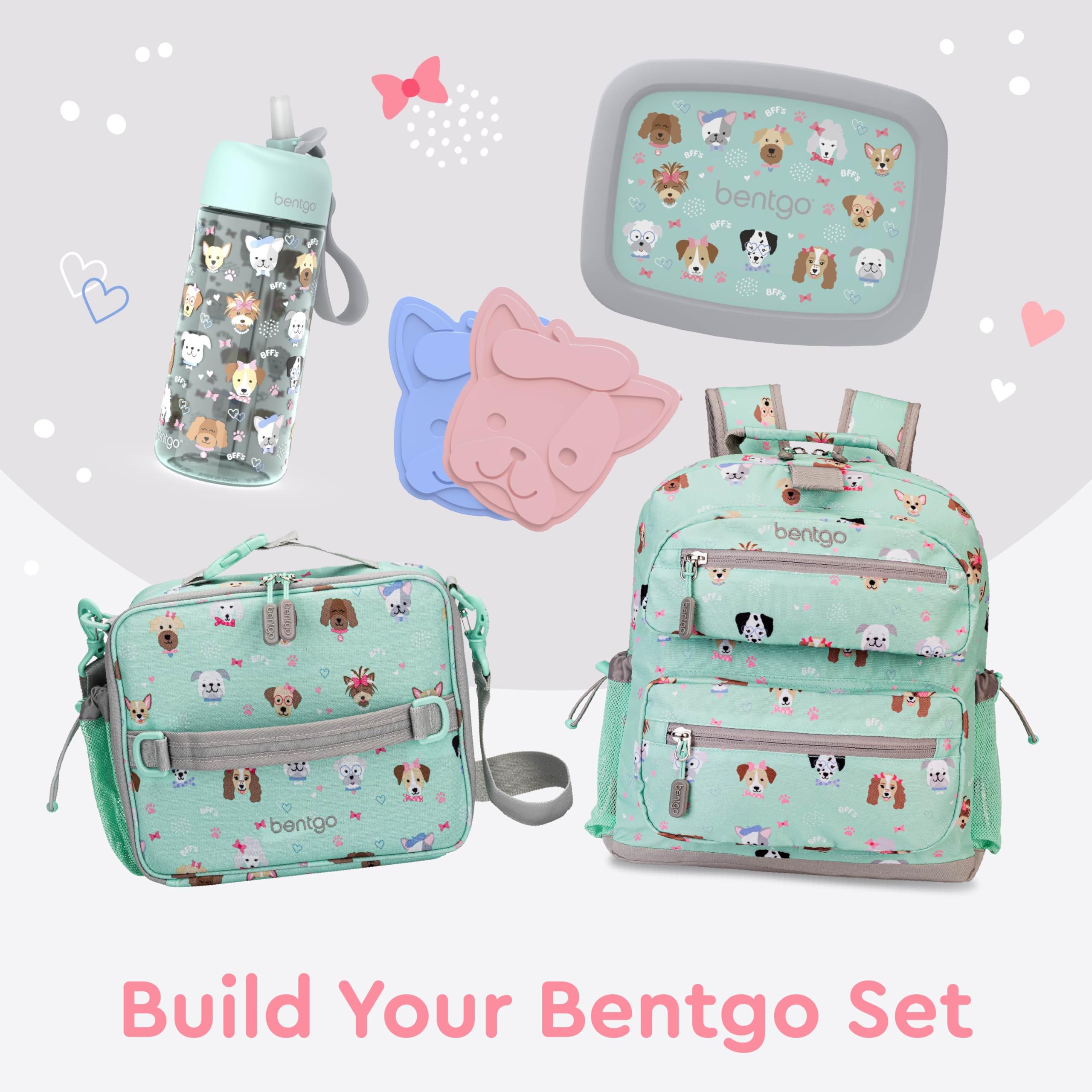Bentgo Kids Lunch Bag features interior and exterior pockets for utensils and bottle