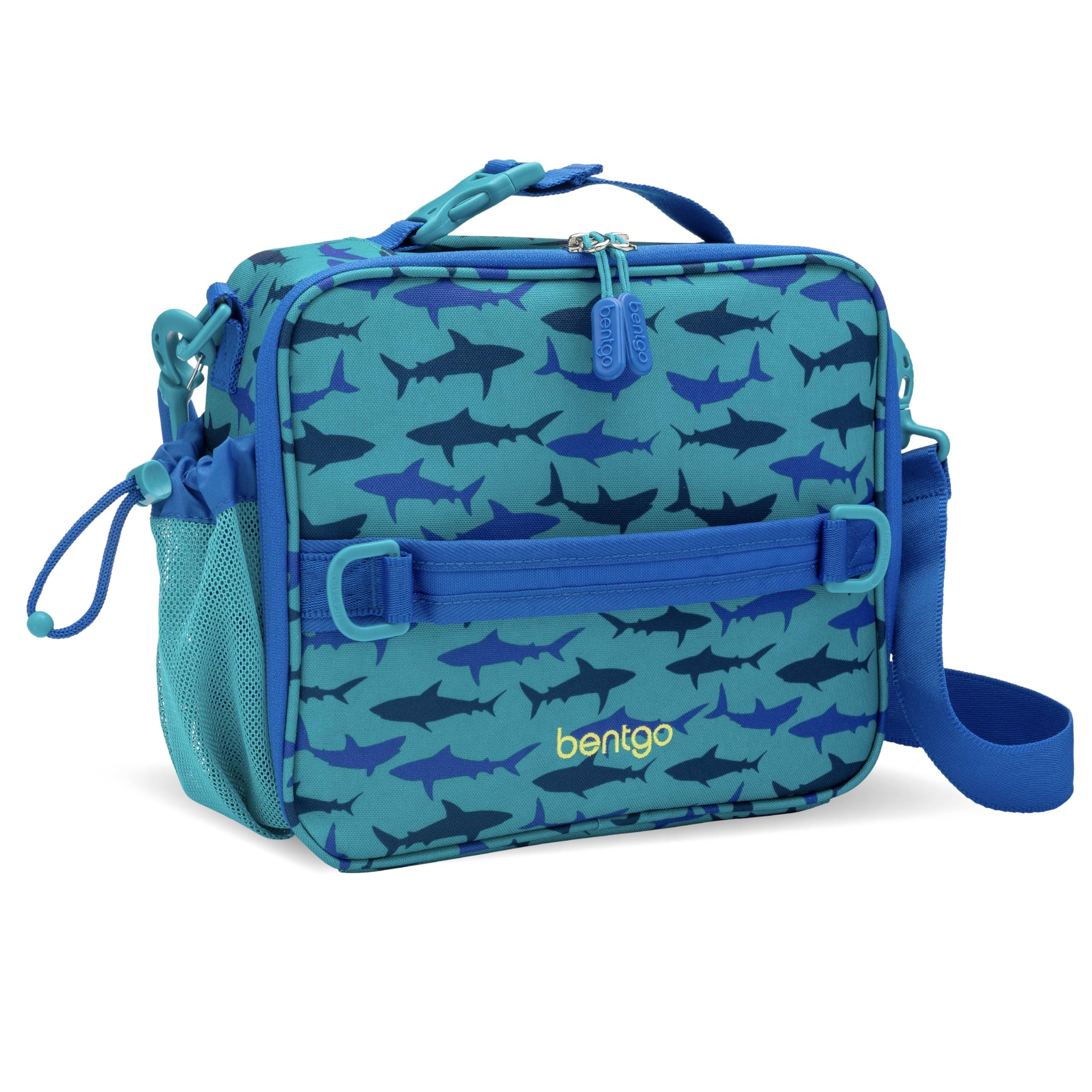 Bentgo Kids Lunch Bag Shark side view showing double insulation and durability