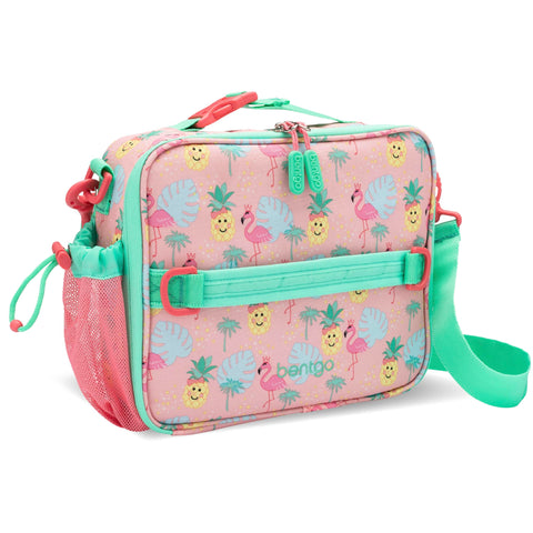 Bentgo Kids Lunch Bag Tropical front view showing double insulation for freshness