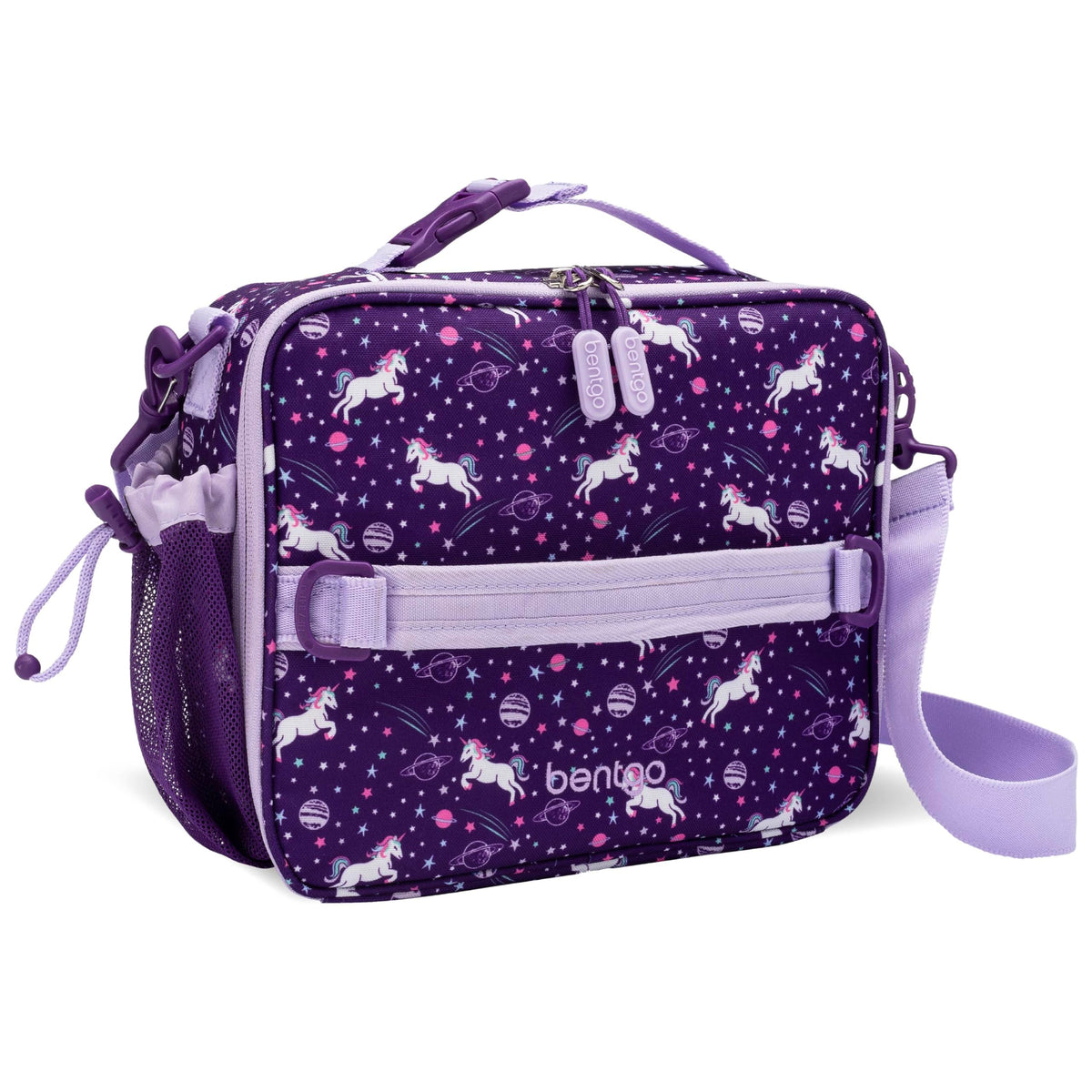 Bentgo Kids Unicorn lunch bag front view showing cheerful design for school meals