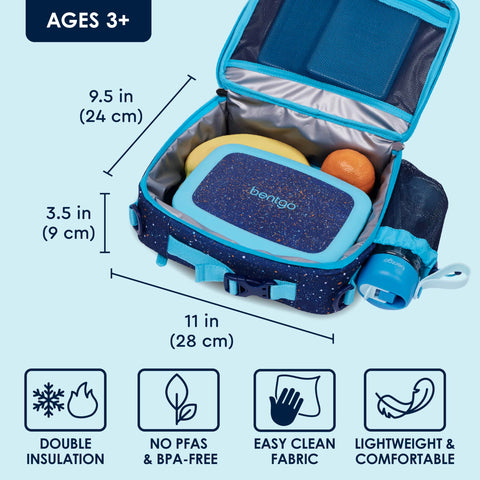 Bentgo Kids Lunch Bag water-resistant fabric protects contents from spills