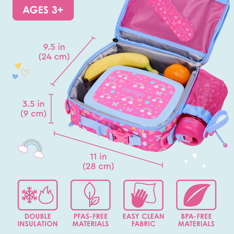 Bentgo Kids Lunch Bag water-resistant fabric protects contents during commutes