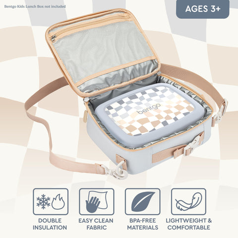 Bentgo Kids water-resistant fabric protects contents during rainy commutes.