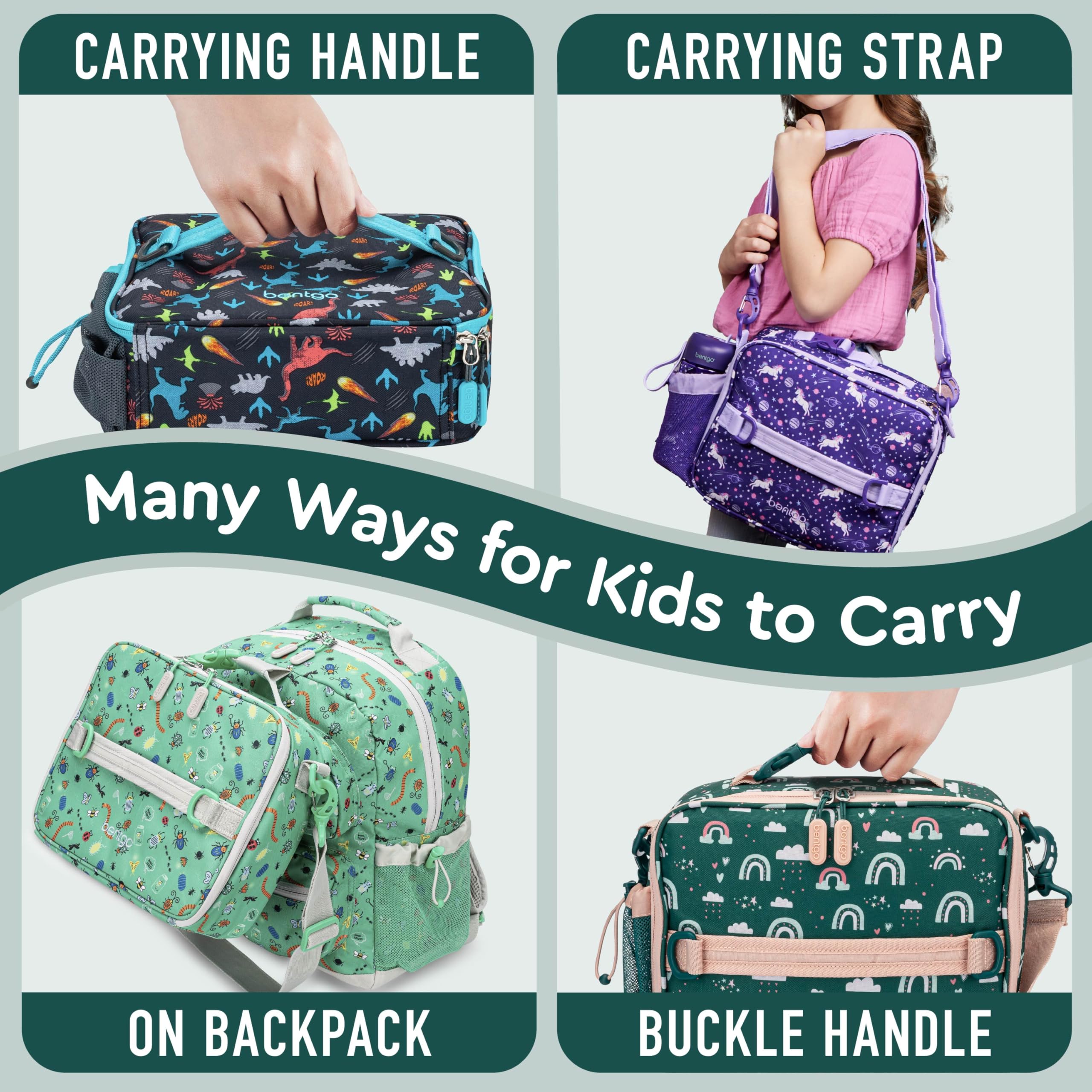 Bentgo Kids Lunch Bag zipper detail designed for small hands.