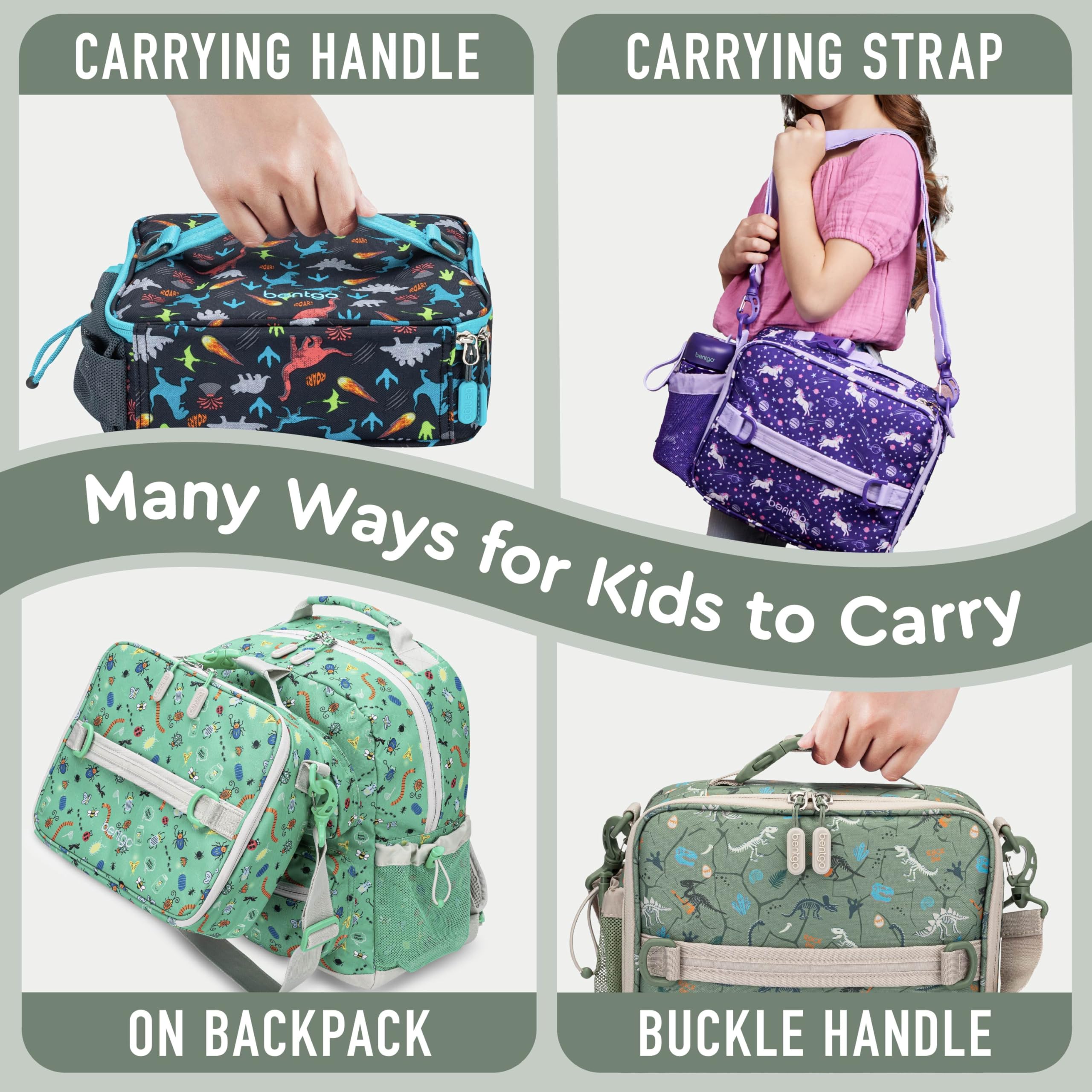 Bentgo Kids lunch bag adjustable zipper design for easy kid access