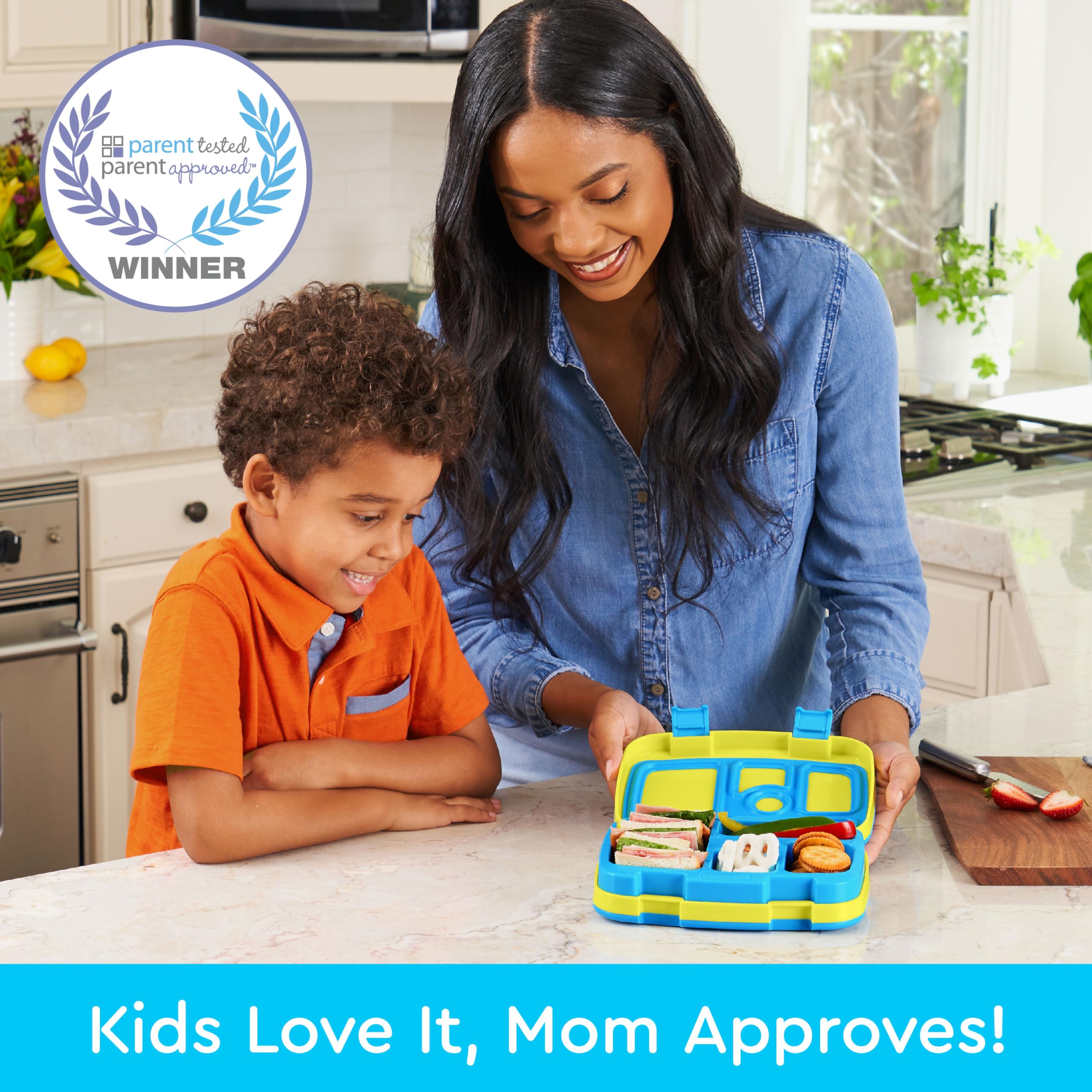 Bentgo Kids 5-compartment layout helps portion control for kids.