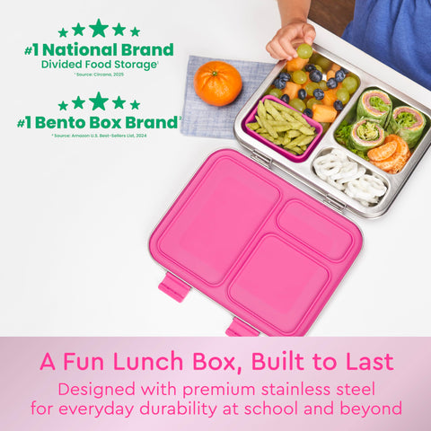 Bentgo Kids lunch box with bonus silicone container for a fourth compartment on the go