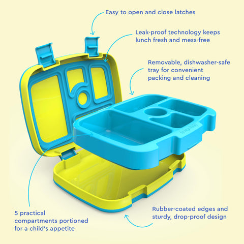 Bentgo Kids dishwasher-safe tray simplifies cleanup after meals.