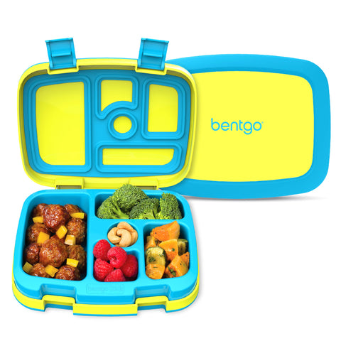Bentgo Kids lunch box with leak-proof lid keeps meals mess-free during school.