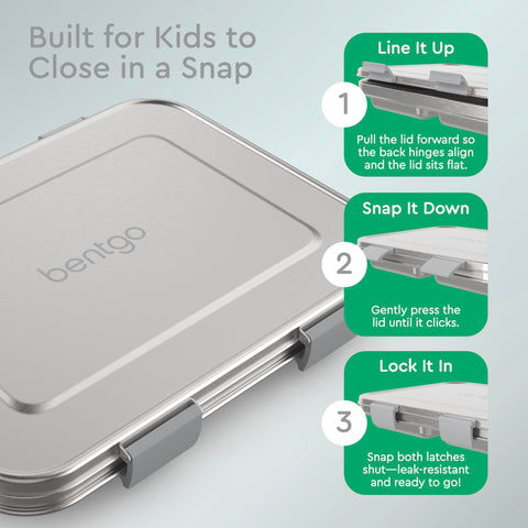 Bentgo Kids 18-8 stainless steel construction for durable daily use.