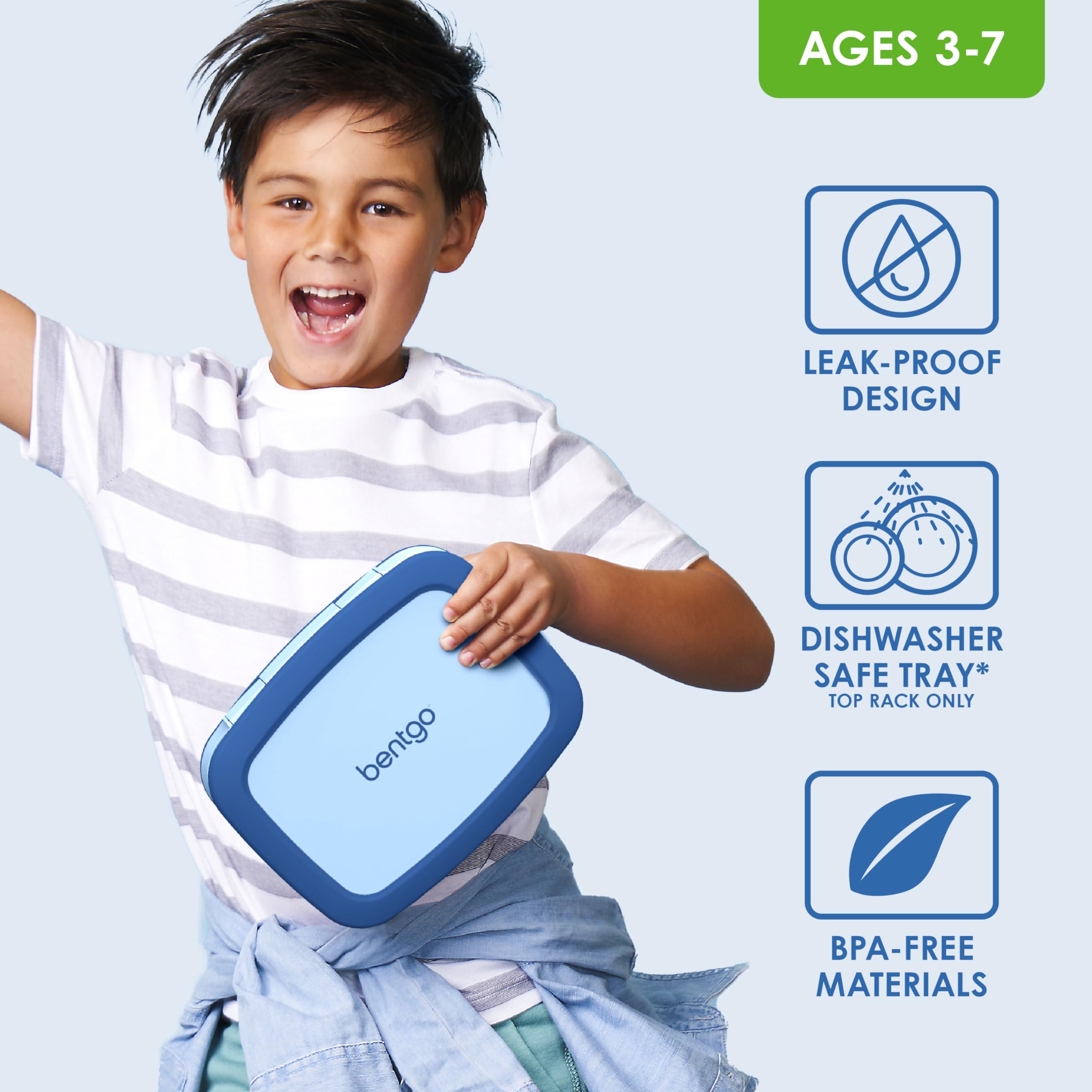 Bentgo Kids leak-proof lid seals meals to prevent mess during school days.