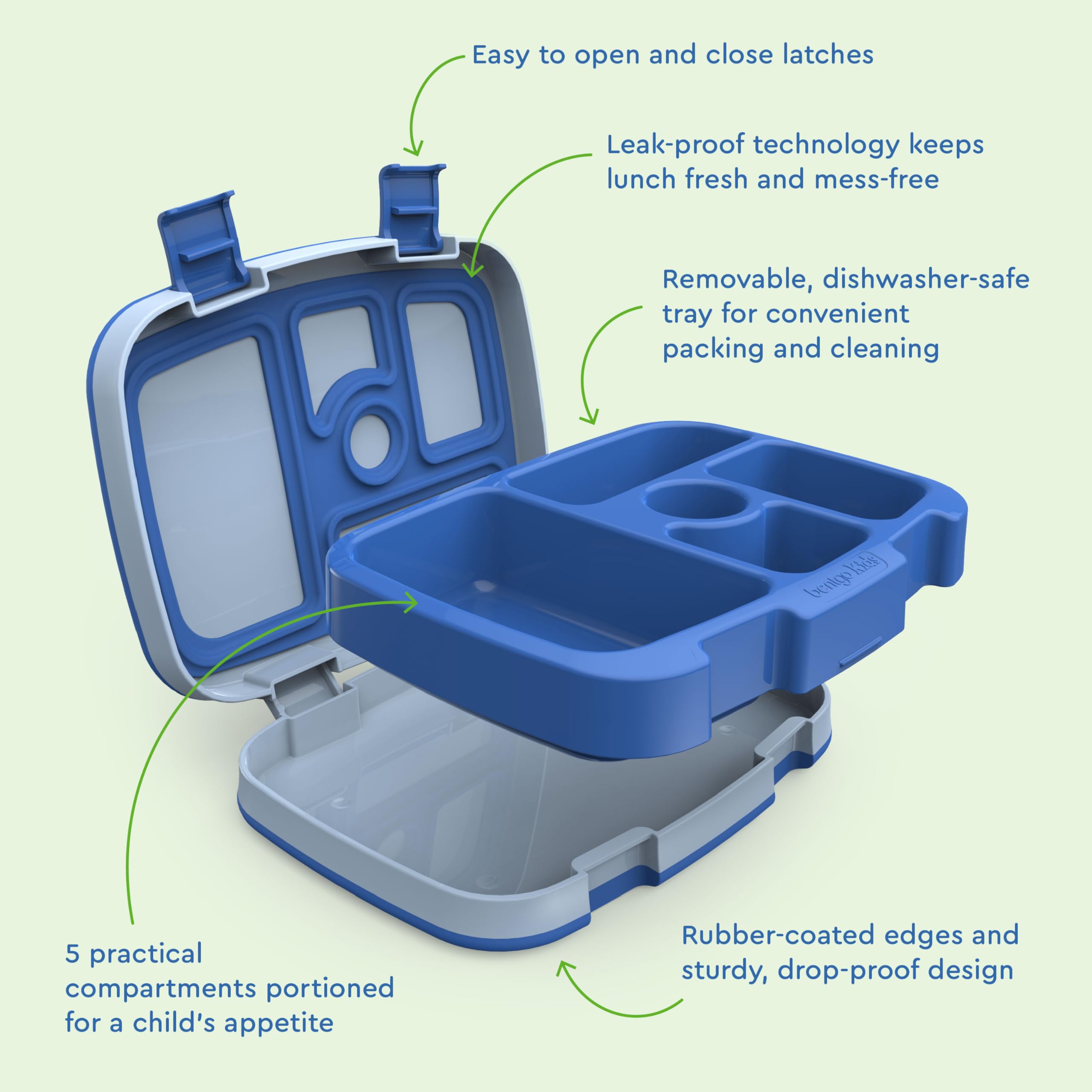 Bentgo Kids microwave-safe tray for reheating meals quickly.