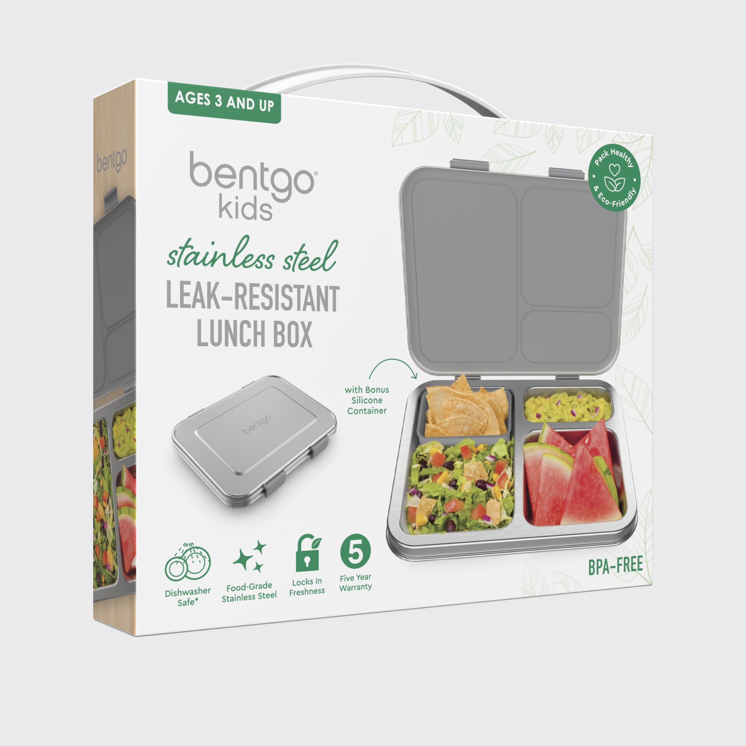 Bentgo Kids safe-to-clean design with rounded edges for kids.
