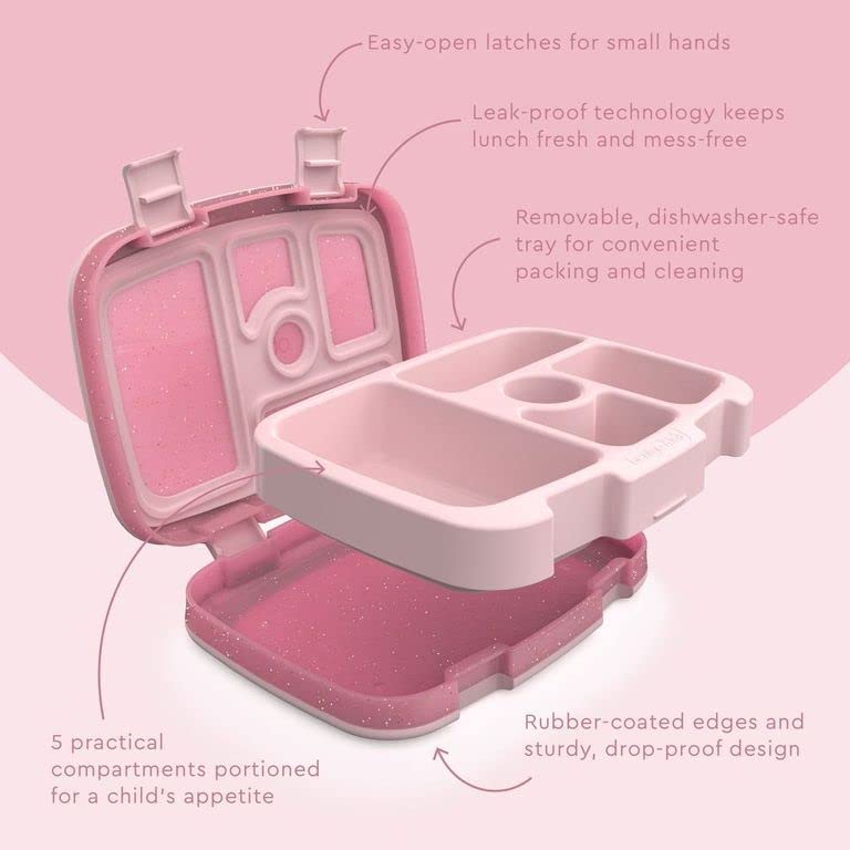 Bentgo Kids microwave-safe removable tray for quick reheats at home or school.