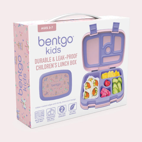 Bentgo Kids Prints Carousel Unicorns pattern adds playful lunchtime appeal.
