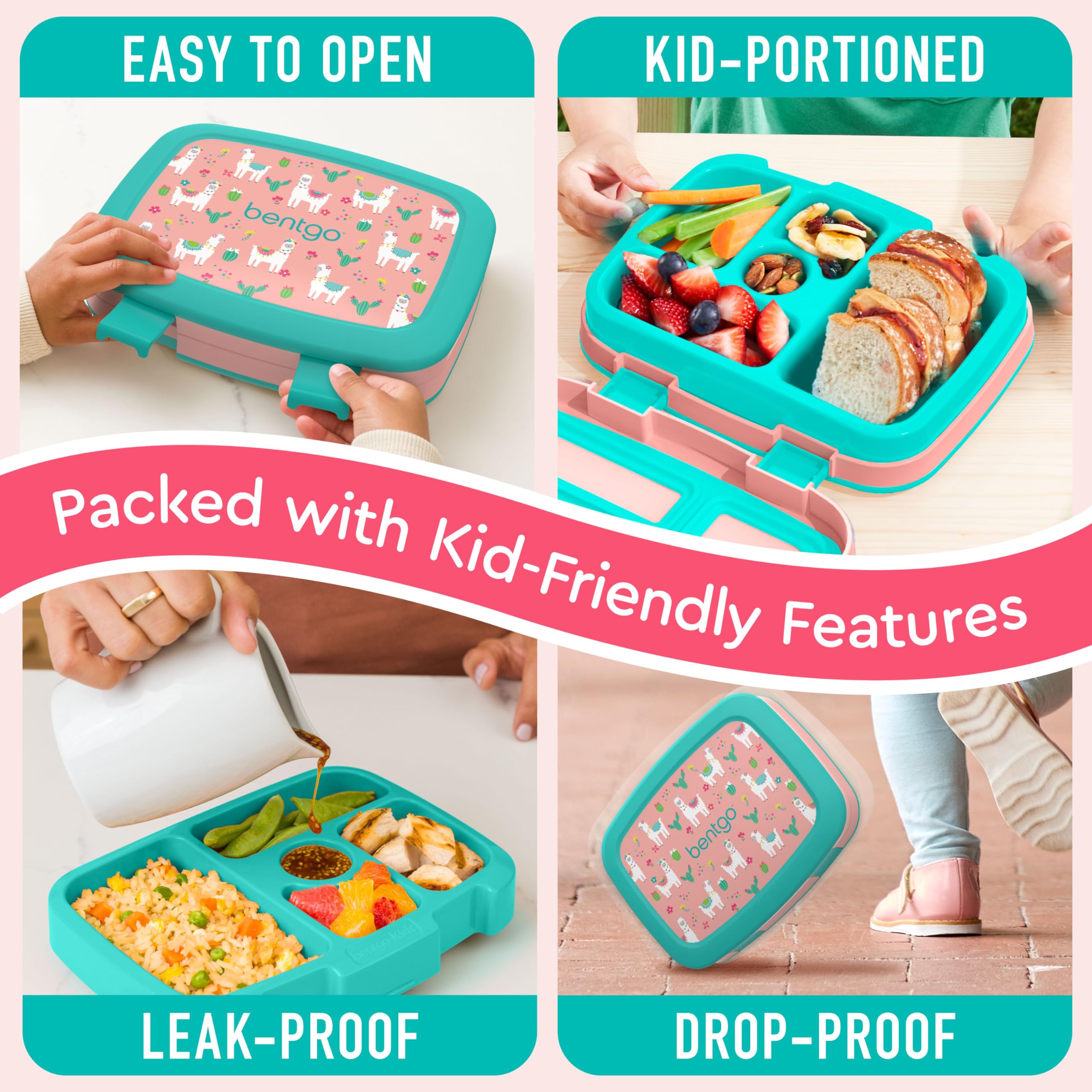 Bentgo Kids Prints dishwasher-safe lunch container for easy cleanup