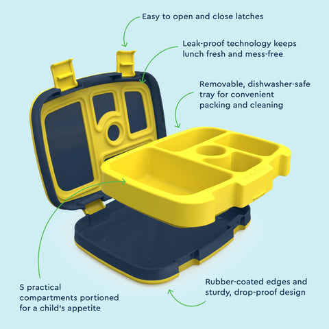 Bentgo Kids Prints dishwasher-safe outer shell simplifies cleanup after school