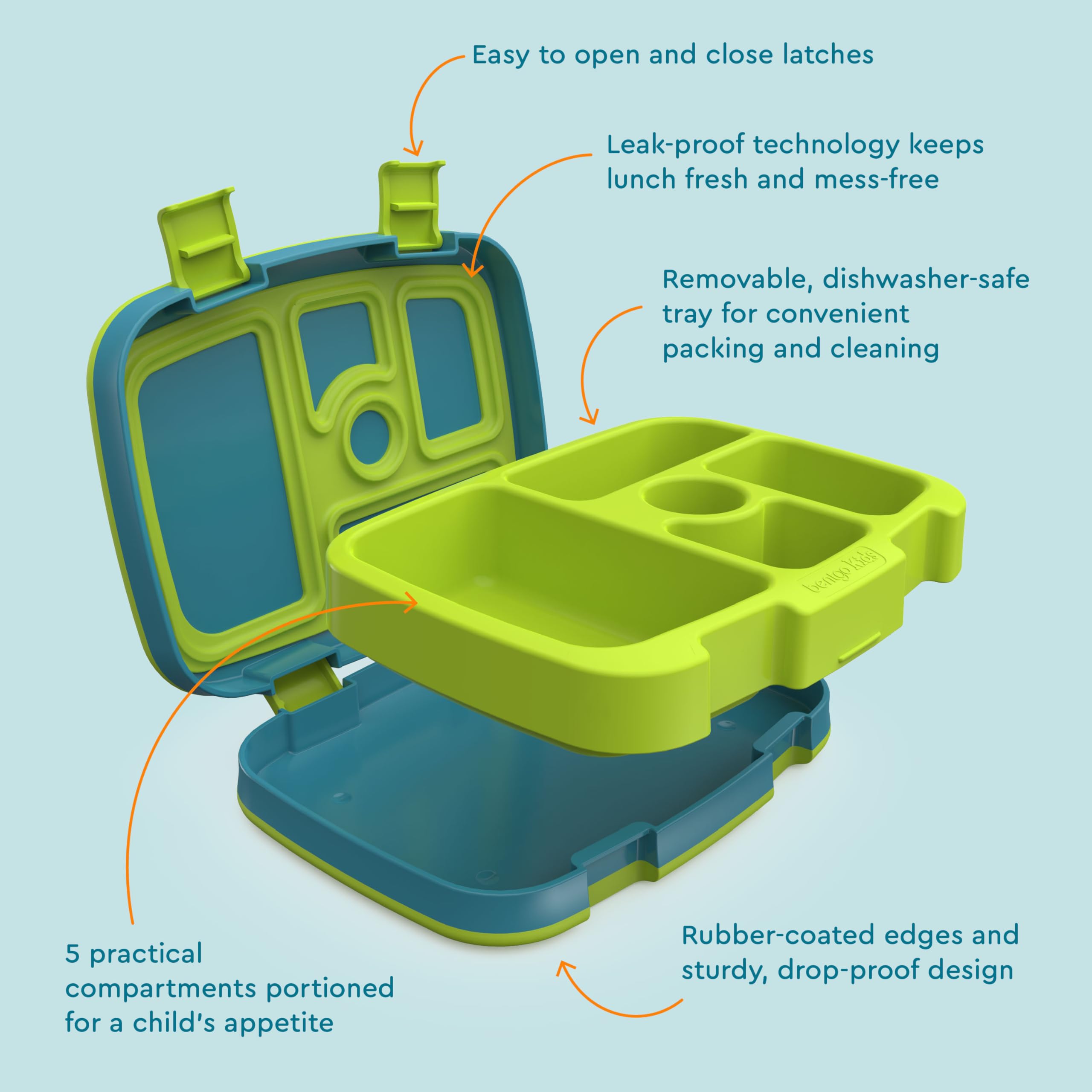 Bentgo Kids Prints dishwasher-safe tray simplifies post-lunch cleanup.