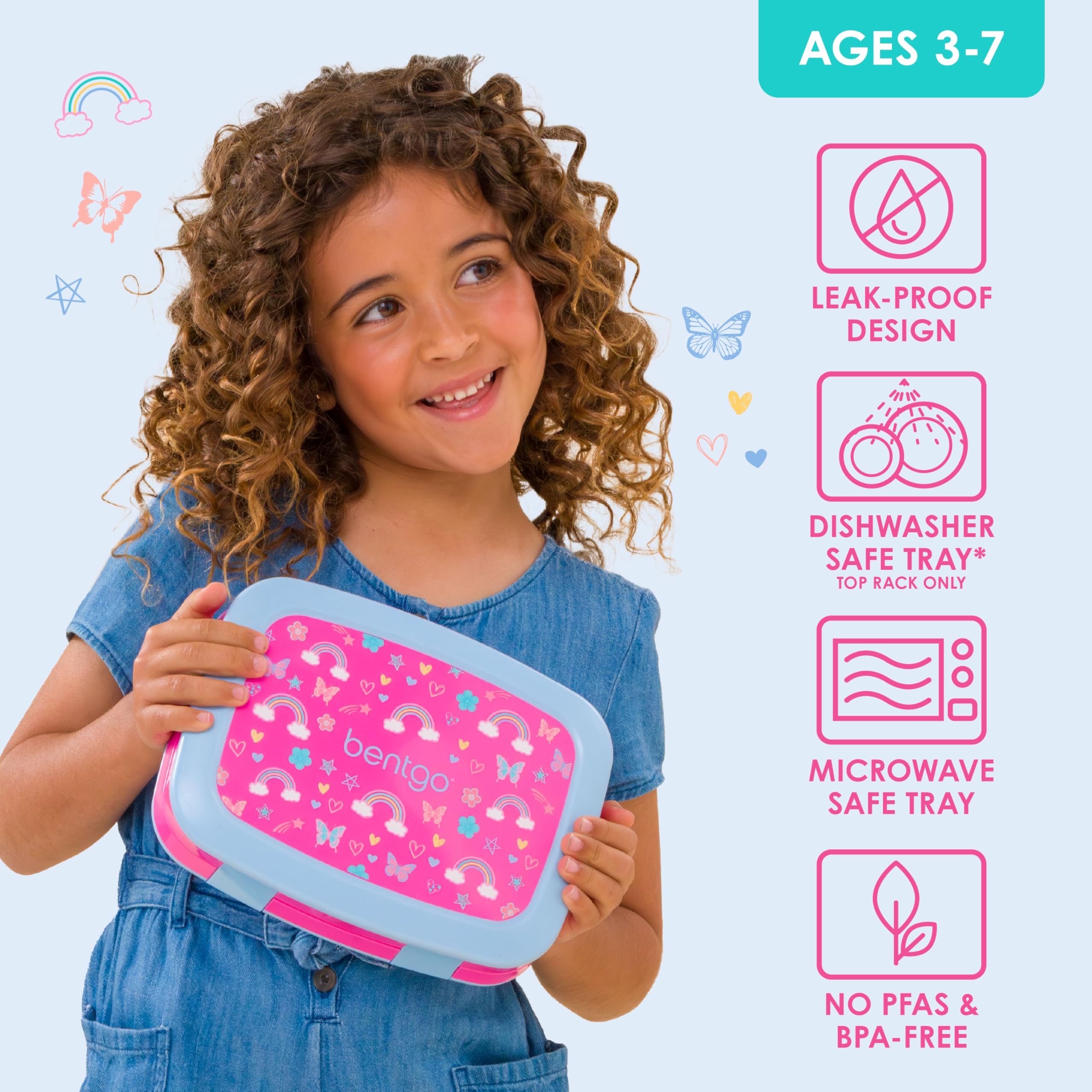 Bentgo Kids Prints drop-proof design protects contents during active play