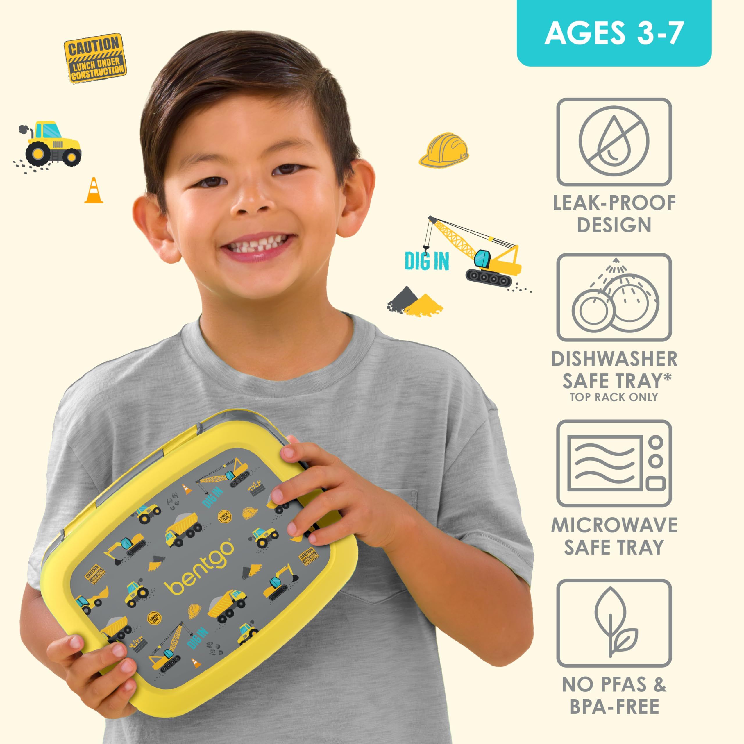 Bentgo Kids Prints drop-proof design with rubber-coated edges