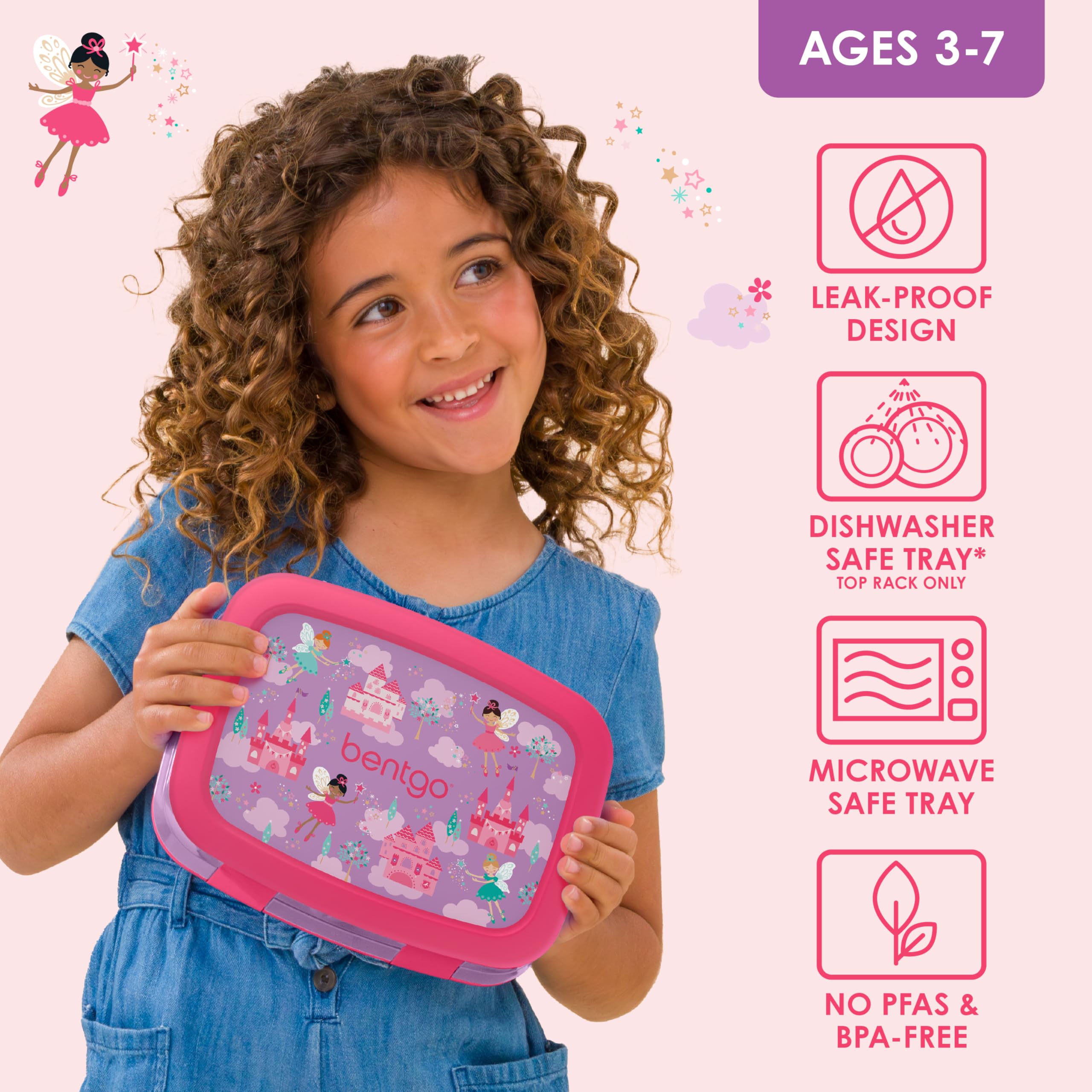 Bentgo Kids Prints drop-proof lunch box withstands busy mornings and active kids.