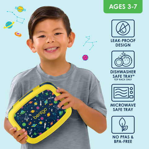 Bentgo Kids Prints durable, drop-proof edges protect lunch during active days