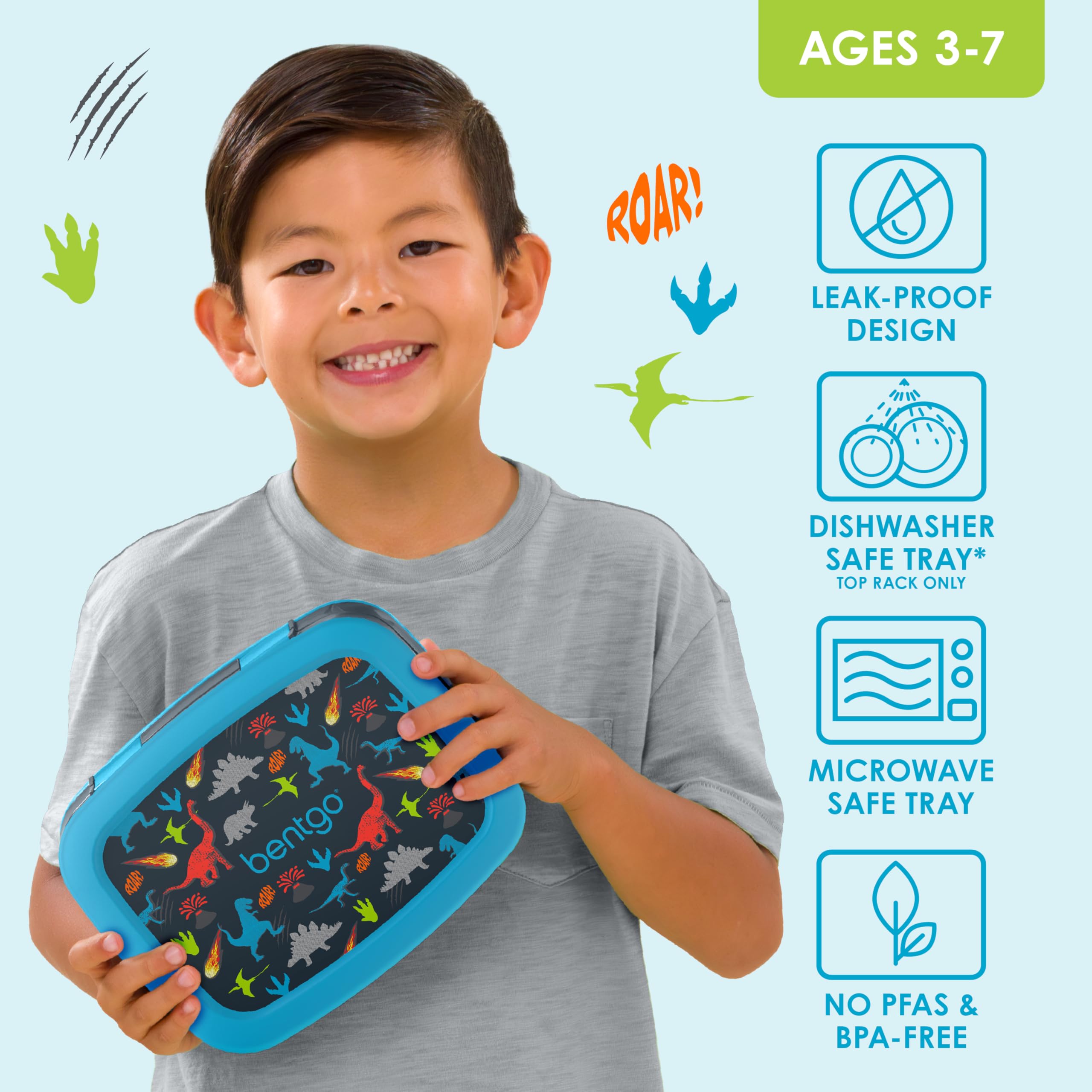 Bentgo Kids Prints durable, drop-proof lunchbox ideal for active days