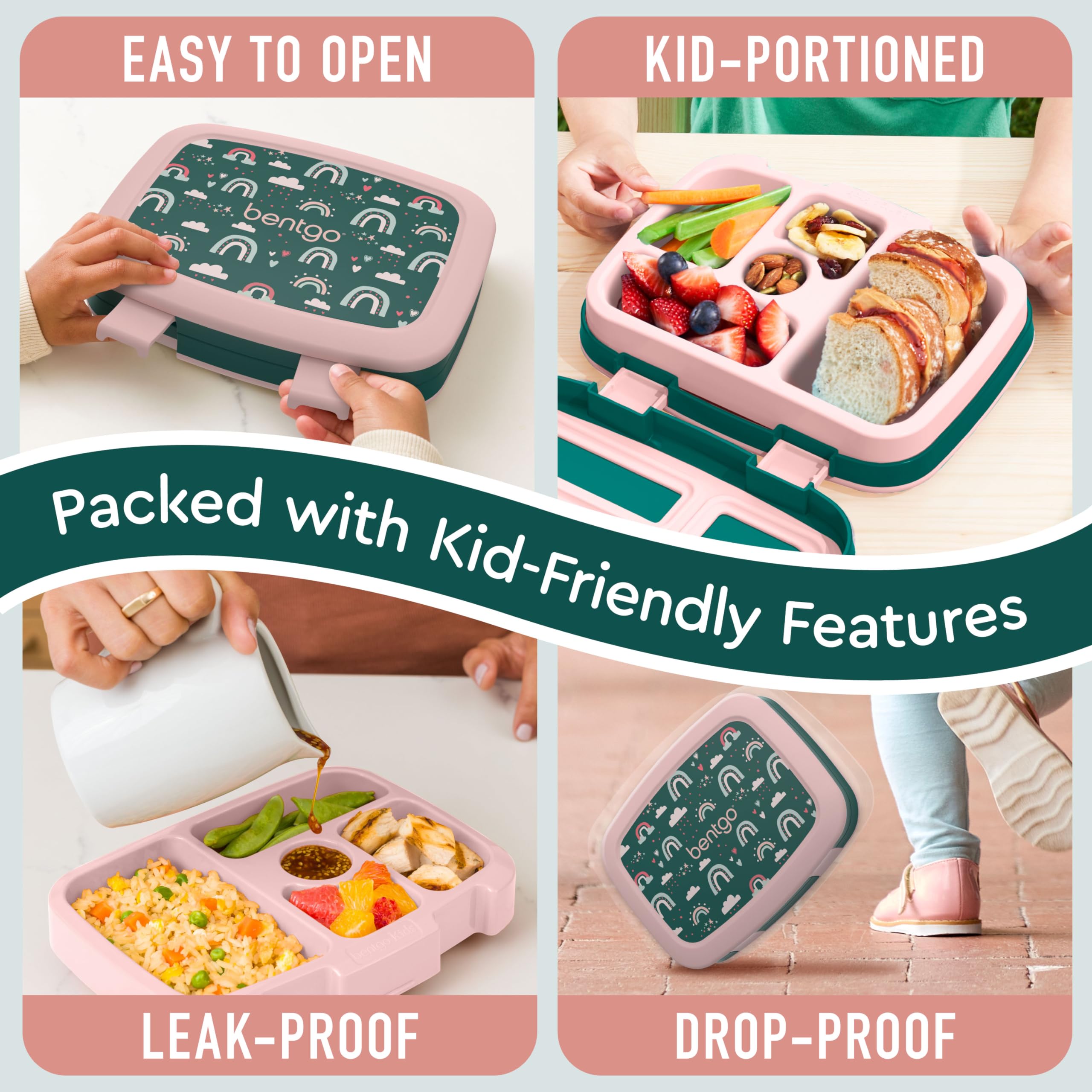 Durable, drop-proof Bentgo Kids Prints lunchbox for active days outdoors and at school.