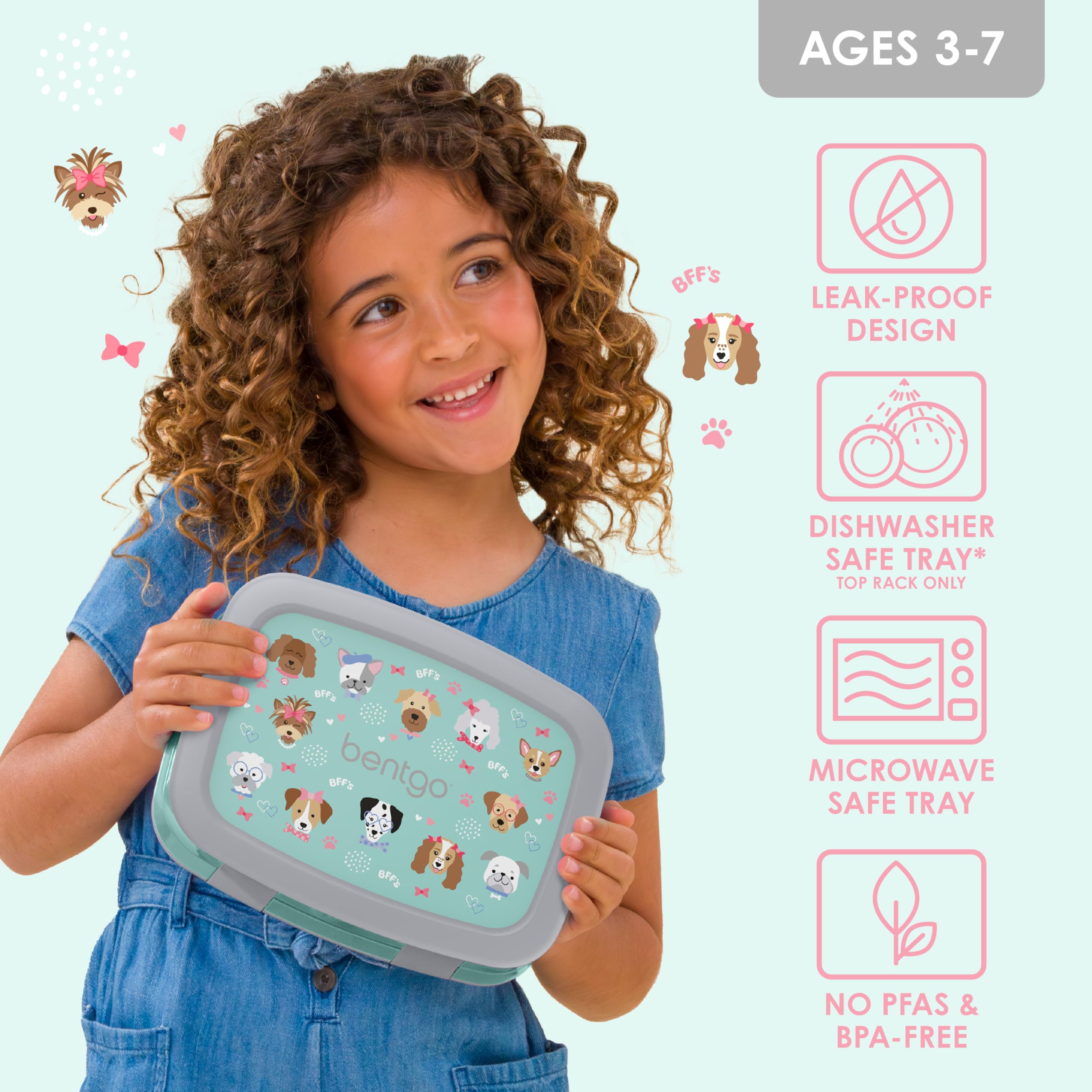 Drop-proof Bentgo Kids Prints withstands active school days and playtime.