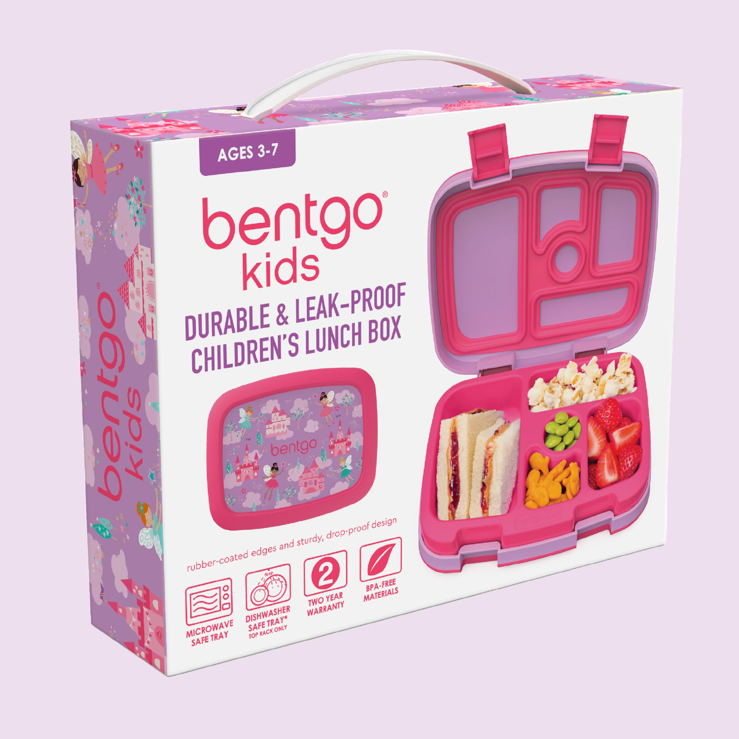 Bentgo Kids Prints fairy-themed design appeals to kids during lunchtime.