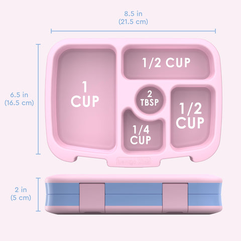 Bentgo Kids Prints Lavender Galaxy leak-proof lid demonstrated in action