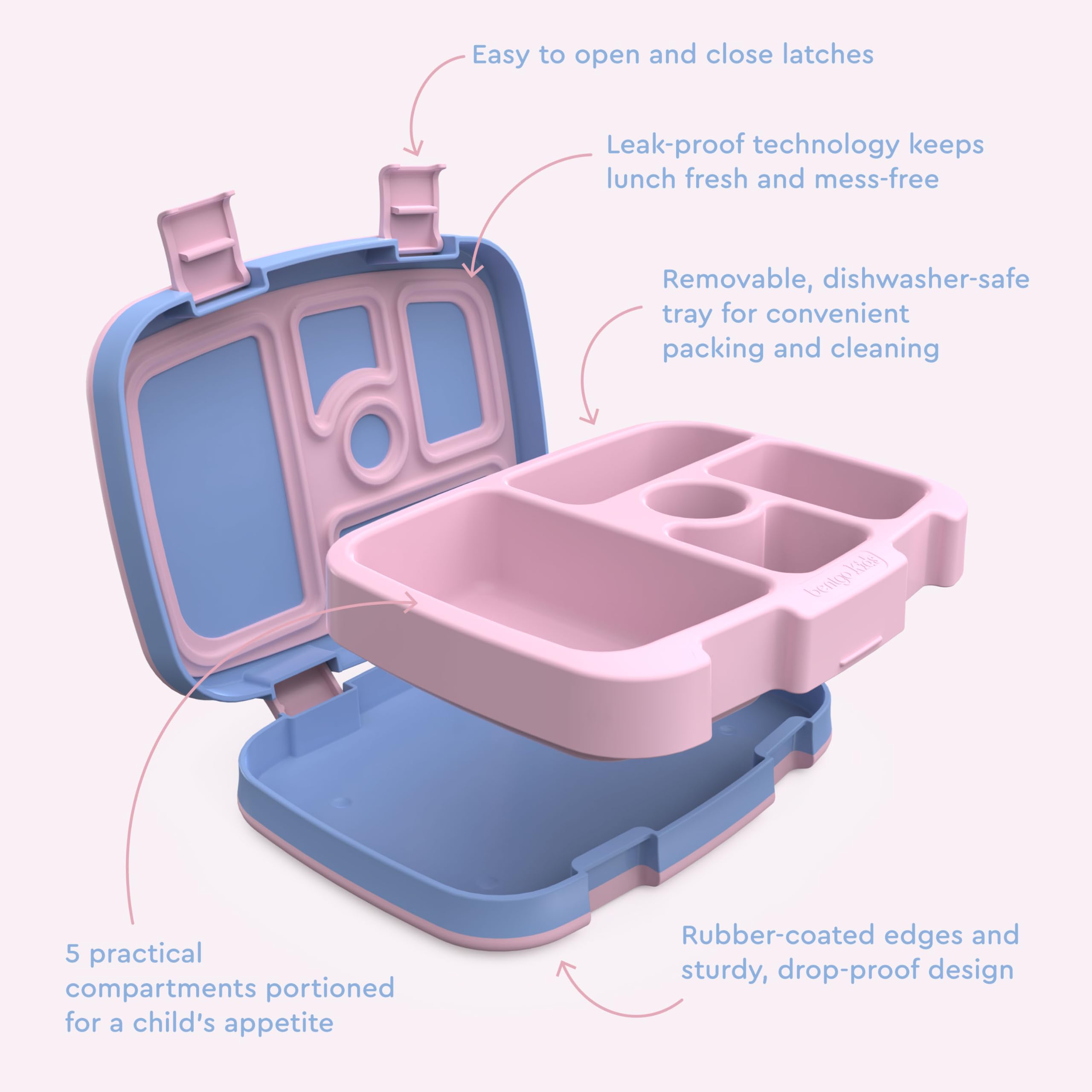 Bentgo Kids Prints Lavender Galaxy microwave-safe tray for quick reheating at home or school
