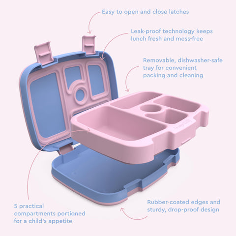 Bentgo Kids Prints Lavender Galaxy microwave-safe tray for quick reheating at home or school