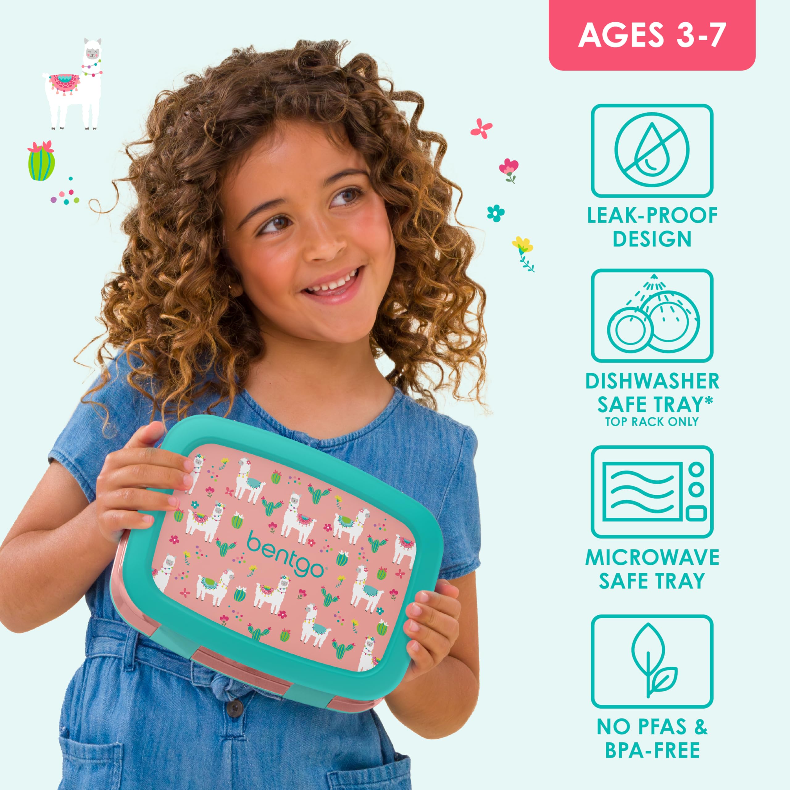Bentgo Kids Prints microwave-safe removable tray for quick reheating
