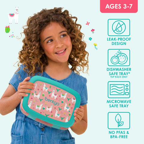 Bentgo Kids Prints microwave-safe removable tray for quick reheating