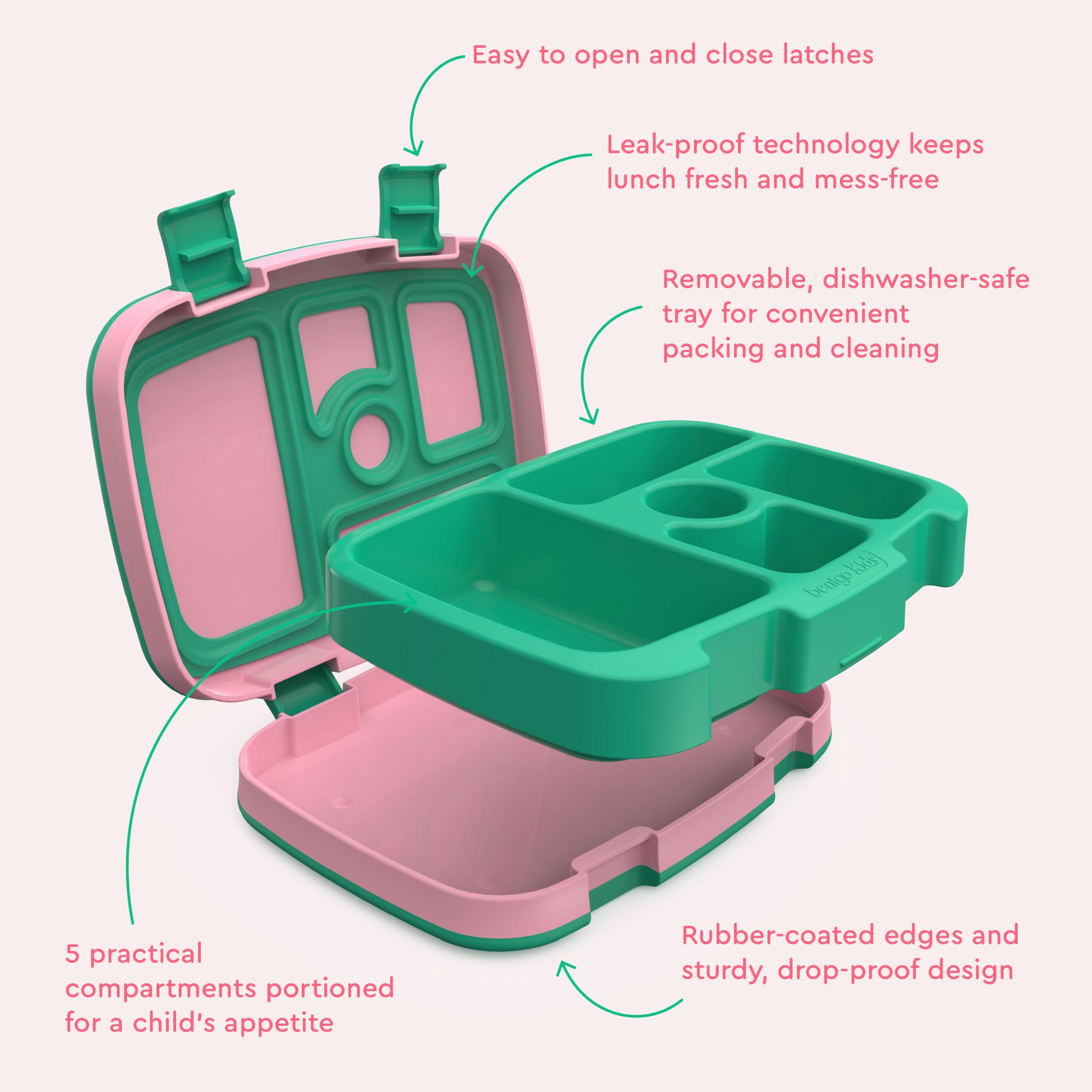 Bentgo Kids Prints microwave-safe removable tray for quick reheating