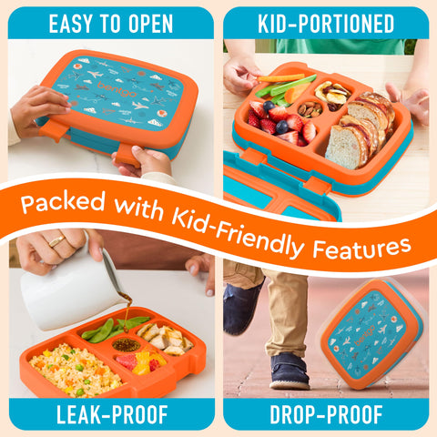 Bentgo Kids Prints removable microwave-safe tray for quick reheating