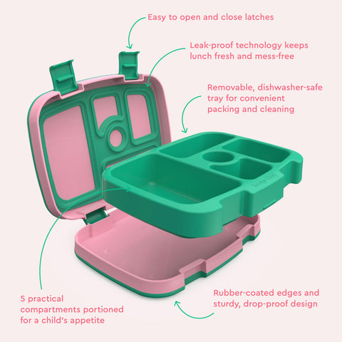 Bentgo Kids Prints microwave-safe removable tray for quick reheating