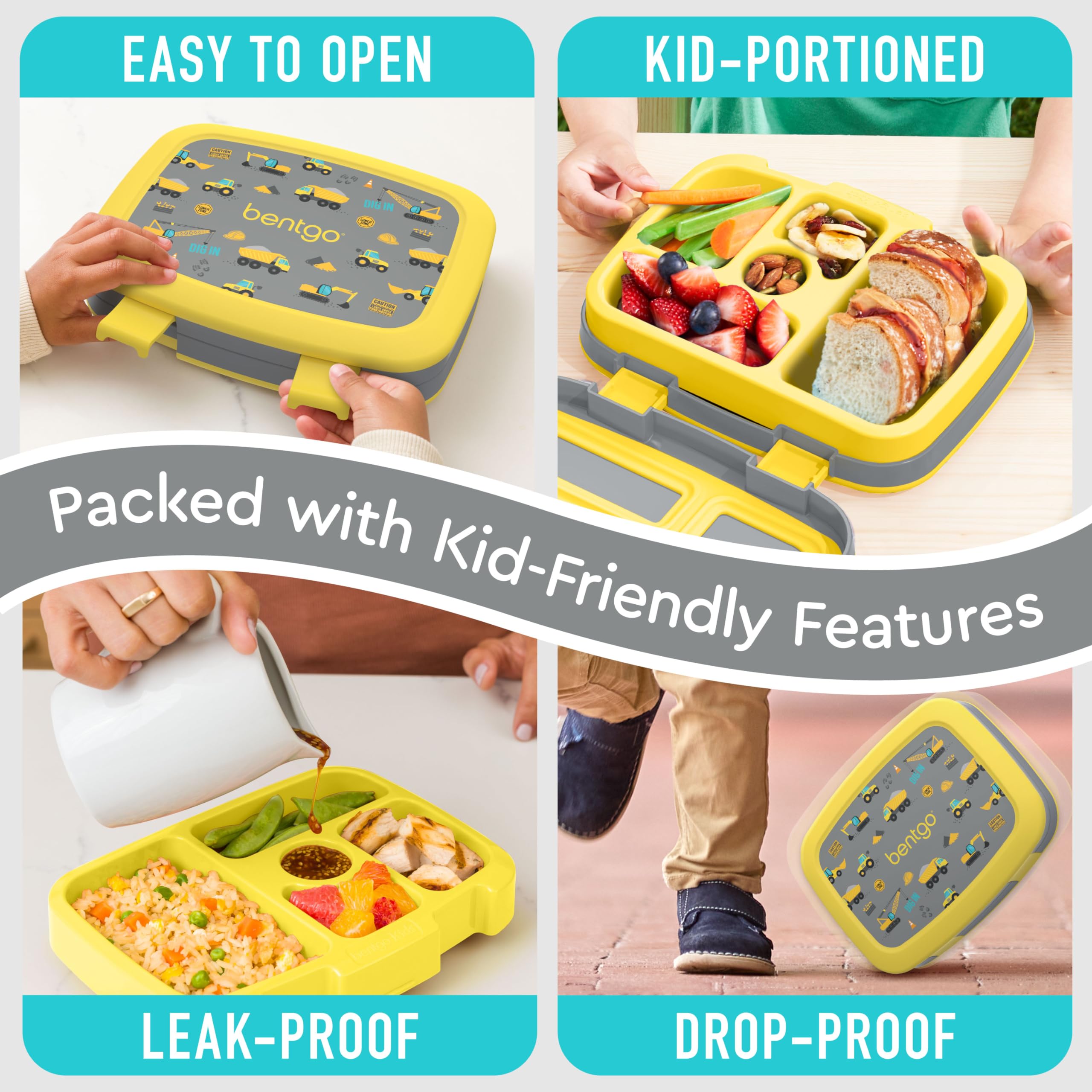 Bentgo Kids Prints removable tray microwave-safe for quick reheats
