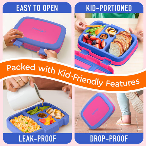 Bentgo Kids removable tray microwave-safe for quick reheats and easy cleaning.
