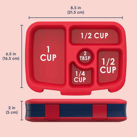 Bentgo Kids Rocket lunchbox fits backpacks neatly for school or activities.