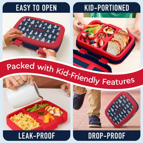 Bentgo Kids Rocket lunchbox is dishwasher-safe for easy cleanup after meals.
