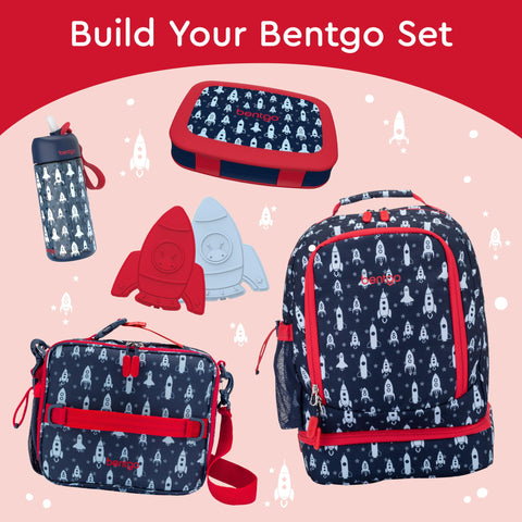 Bentgo Kids Rocket lunchbox microwave-safe tray for convenient reheating of meals.
