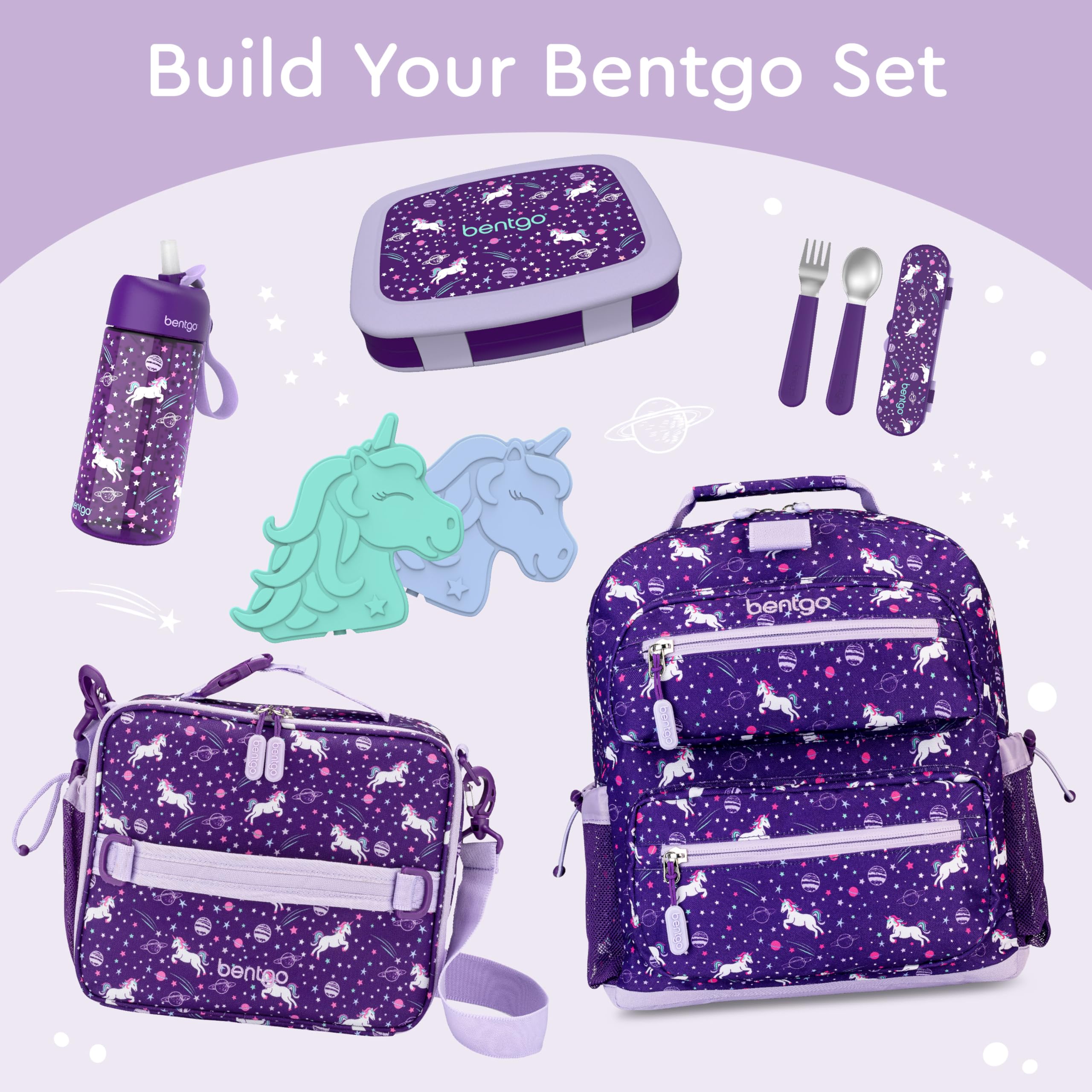 Bentgo Kids Unicorn dishwasher-safe outer shell is easy to clean after meals.