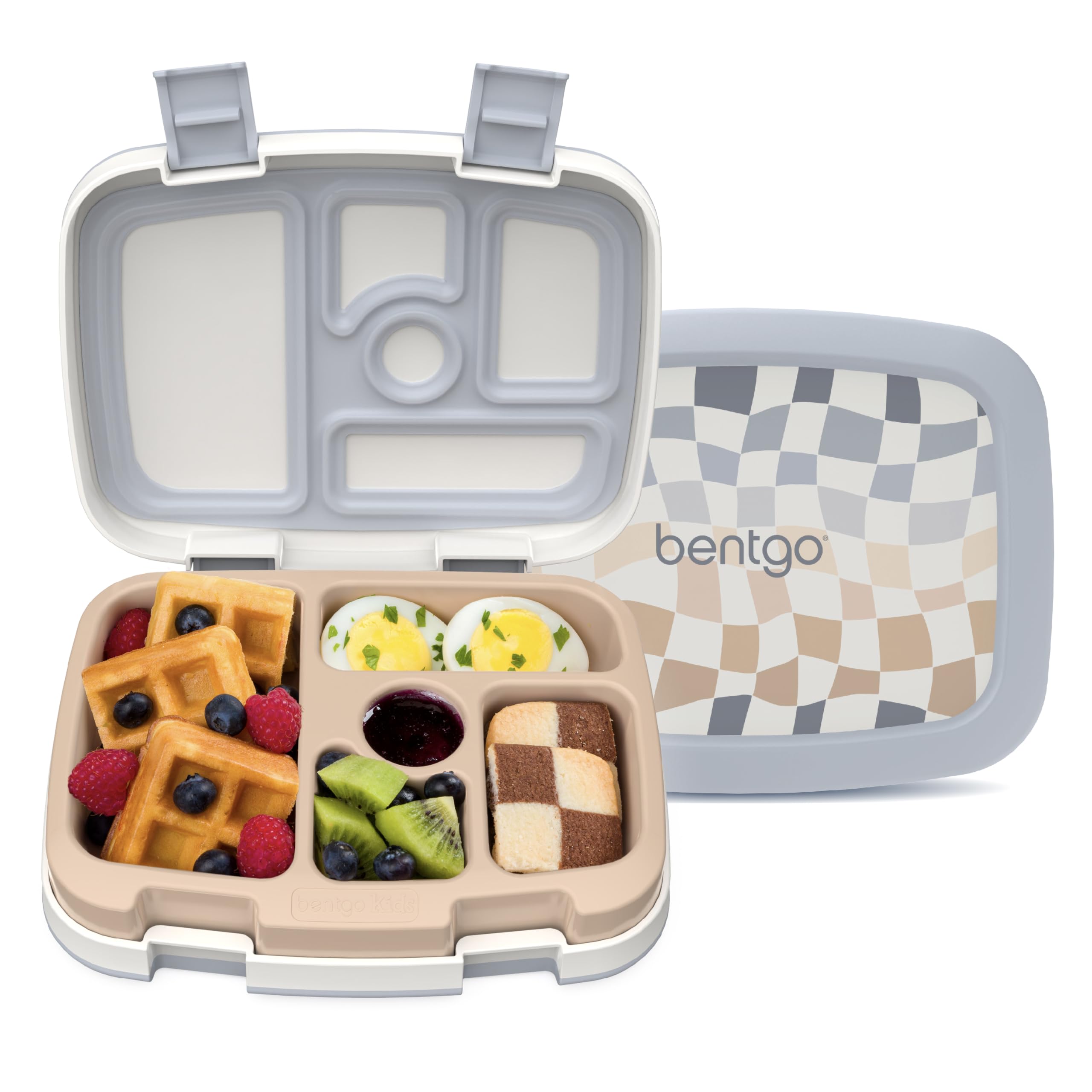 Bentgo Kids checkered pattern lunchbox promotes organized meals