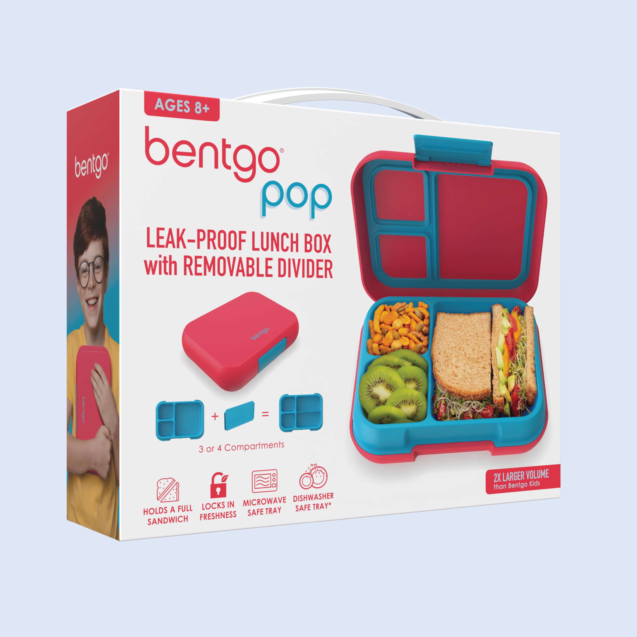 Bentgo Pop in Flame Red and Turquoise for stylish, versatile lunch