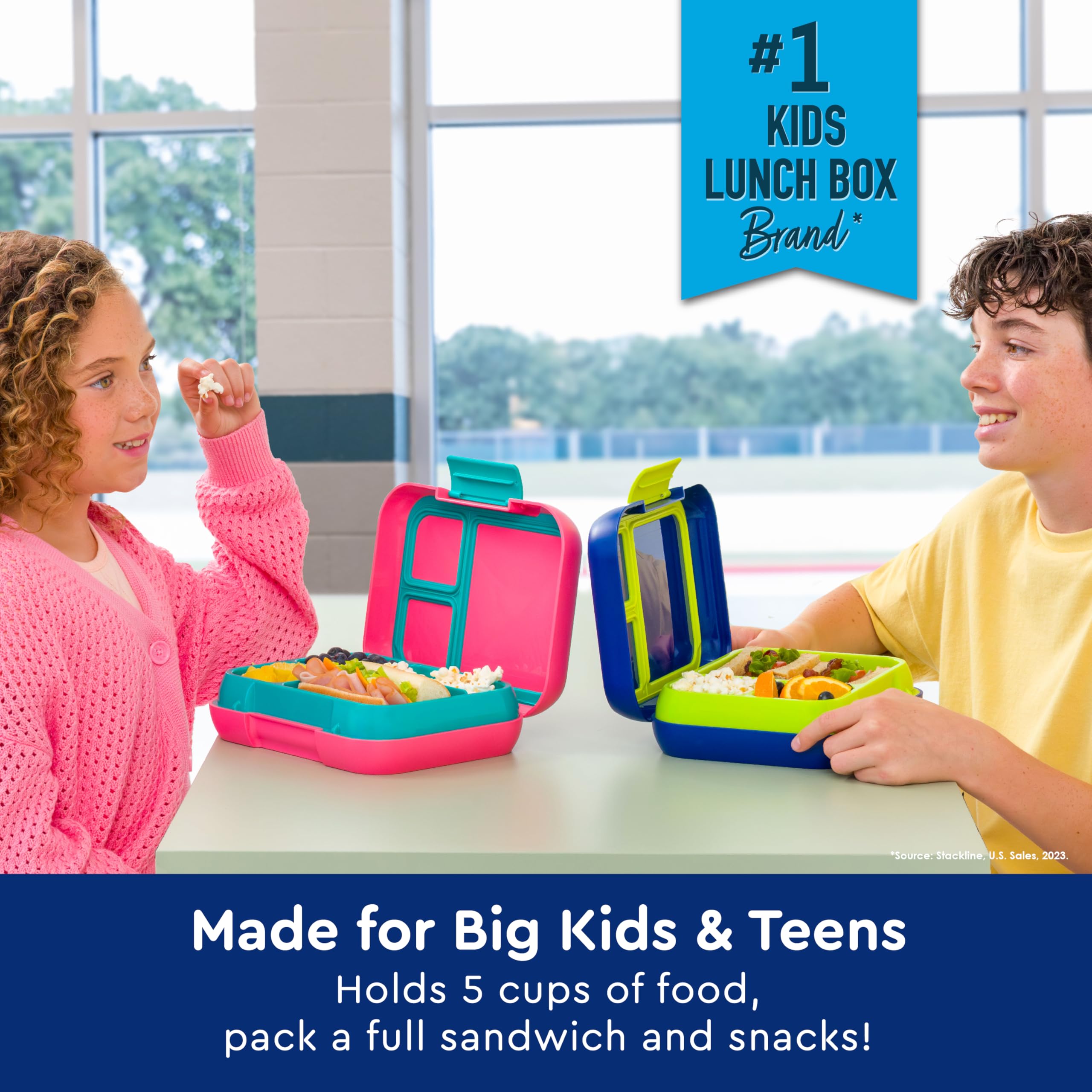 Bentgo Pop removable divider shown for flexible 4-compartment setup.