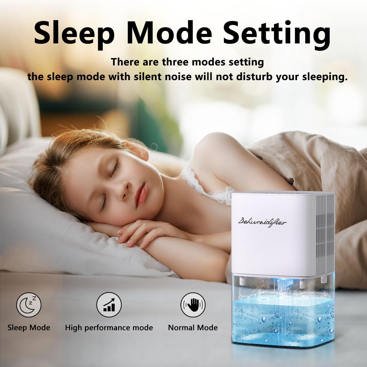 BeOkay dehumidifier with 10 color night lights for ambiance